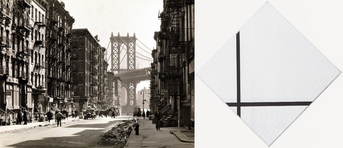 Berenice Abbott, Piet Mondriaan, New York, Dwarskijken