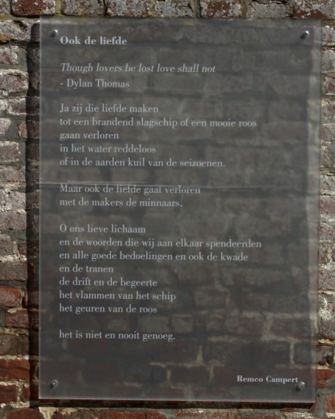 Ook de liefde, gedicht van Remco Campert, gevonden in Watou