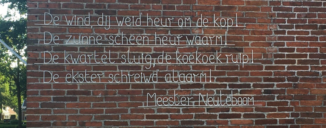 Poëzie, straatpoëzie, gedicht, muurgedicht, Meester Neuteboom, Sellingen