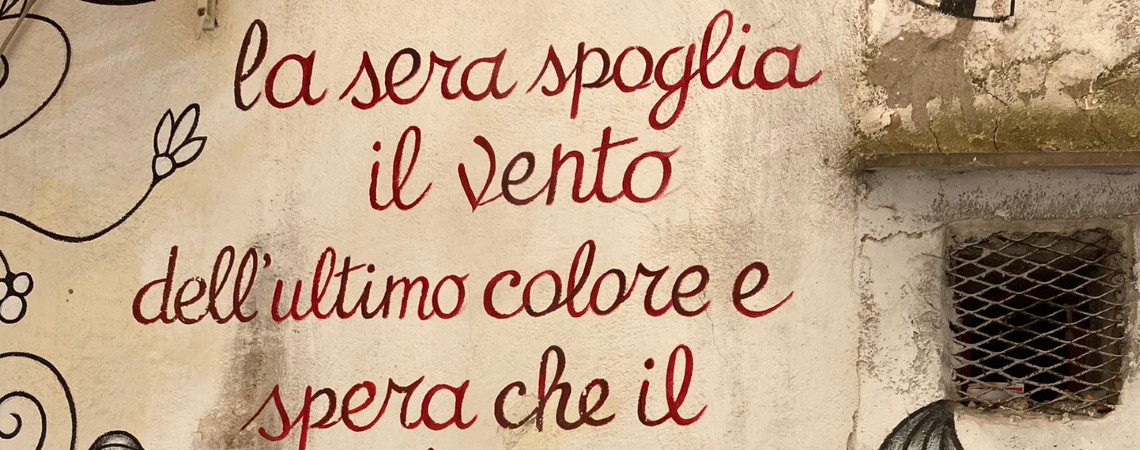 Poëzie, straatpoëzie, gedicht, muurgedicht, Alfonso Gatto, Salerno