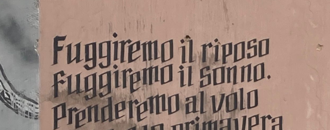 Poëzie, straatpoëzie, gedicht, muurgedicht, Salerno, Paul Eluard